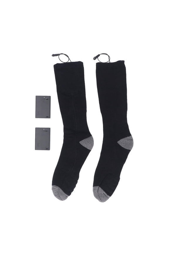 Portable Electric Heated Cotton Socks – Battery‑Powered Warmth for Winter Travel, Camping, Skiing & Hiking (One Size, Black)