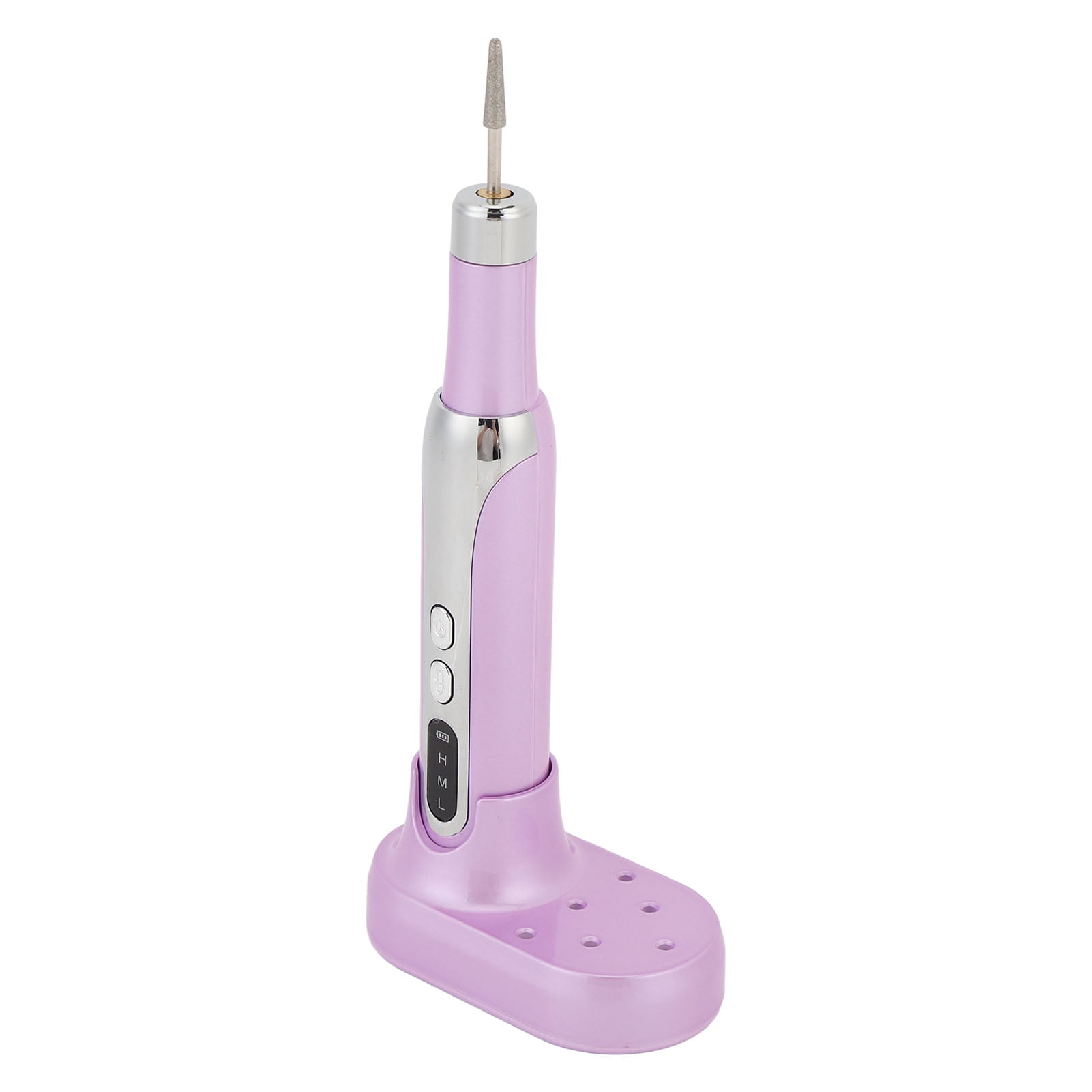 Xirurus Portable Electric Nail Drill Machine Kit 0-15000rpm Rechargeable Nail File Set Grinder for Home Salon Acrylic Gel Nails Manicure Pedicure Tools (6.7 inches / 17 cm), Purple