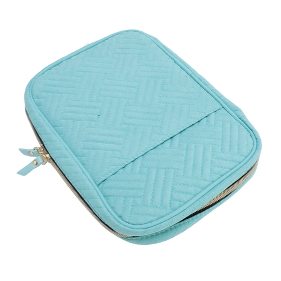 Xirurus Portable Jewelry Travel Case Ring Binder Storage Book with Clear Pockets Zippered Organizer for Necklaces Earrings Rings Bracelets Blue 11.02in