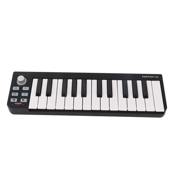 Xirurus Portable MIDI Keyboard Controller Mini 25 Key USB MIDI Keyboard Controller for Win 11 10 8 7 Vista OS X, 13.4 Inches / 34 cm Compact USB Keyboard Controller with 25 Velocity-Sensitive Keys