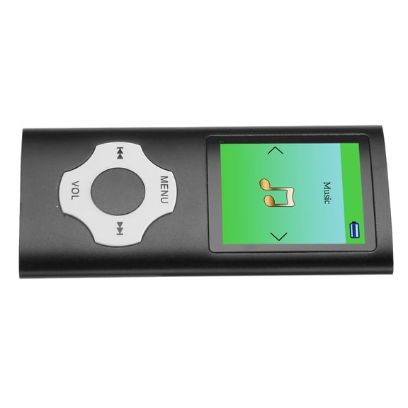 Xirurus Portable MP3 Player 1.8 Inch / 4.57 cm LCD Screen Support Recording FM Radio Music Player for Students Teens with Built-In Battery Earphones Charging Cable Black