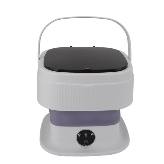 Xirurus Portable Mini Foldable Washer 60W 10L Capacity (2.64 Gallon) IPX4 Waterproof Small Washing Machine for Apartment Dorm Travel RV Purple