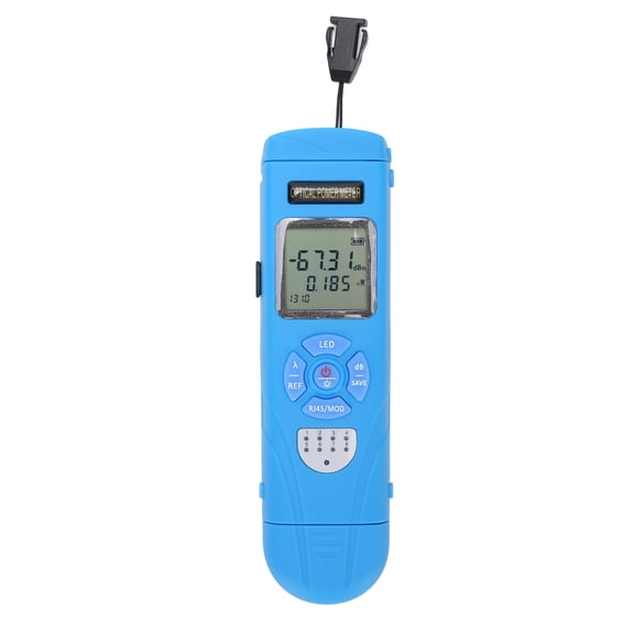 Xirurus Portable Optical Power Meter Handheld 10 Wavelengths Fiber Optic Tester with RJ45 Testing and LED Light