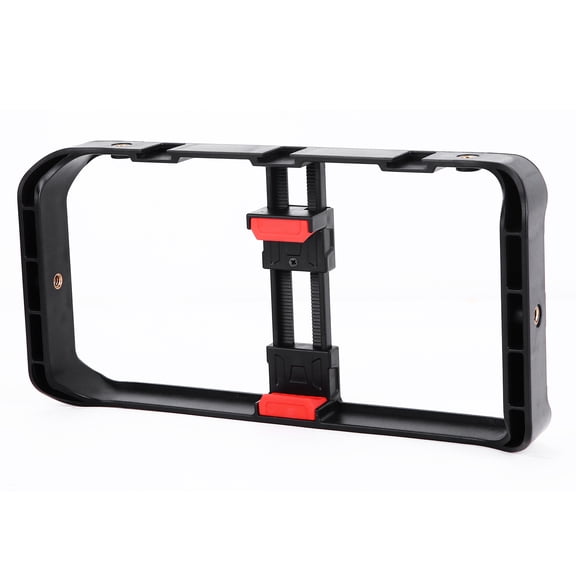 Xirurus Portable Smartphone Video Rig Handheld Phone Stabilizer Grip Filmmaking Cage with Phone Holder 3 Cold Shoe Mounts 1/4 Inch Screw Holes for 10.2 inches / 26 cm Mobile Filming