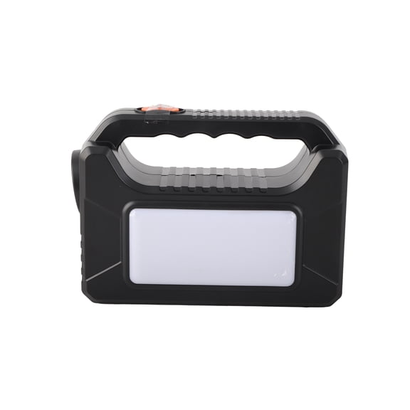 Xirurus Portable Solar Powered Generator LED Flashlight with 3 External Light Bulbs, 4000mAh Battery, Emergency Power Station for Home Outdoors Camping, Black (6.8 inches / 17.2 cm)