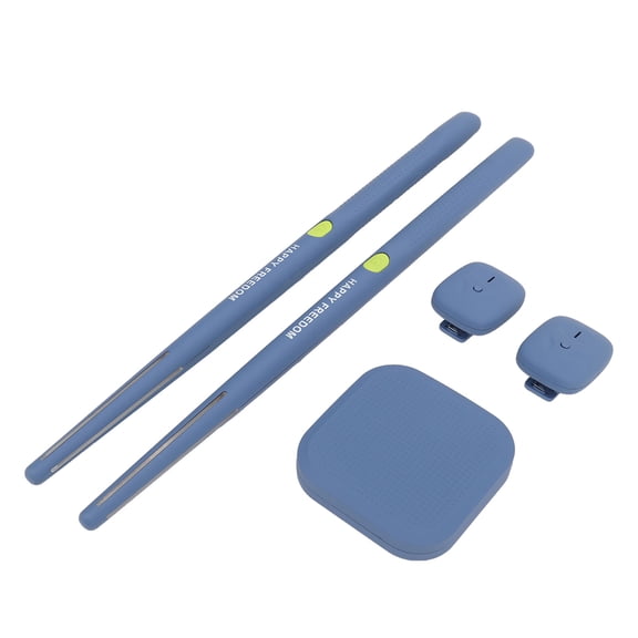Xirurus Portable Virtual Drum Kit Virtual Reality Air Drum Set with Foot Pedals and Drumsticks, Electronic Musical Instrument for Beginners, Children and Adults, Built-in Battery, Blue Color Edition