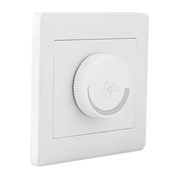 Xirurus Premium Ceiling Light Fan Speed Control Switch White Wall Panel Knob AC250V 100W Smooth Installation Home Improvement Accessory 3.4 inches / 86 mm Replacement Parts