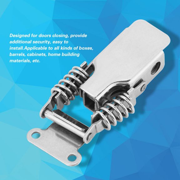 Xirurus Premium Stainless Steel Hardware Cabinet Case Spring Loaded Latch Catch Toggle Hasp for Doors Closing Secure Additional Security Home Office Shop (3.94 inches / 10 cm)