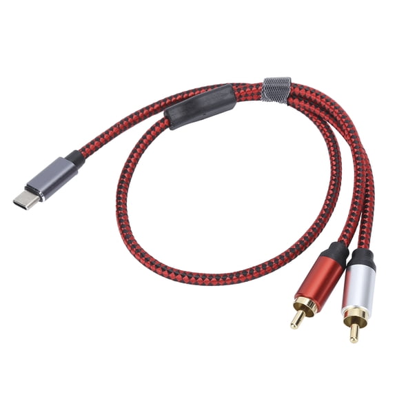 Xirurus Premium Type-C to Dual RCA Audio Cable, Gold-Plated USB C Male to 2 RCA Male Stereo Y Splitter Cord for Mobile Phones, Tablets, Laptops, Amplifiers and Home Theater Systems (1.64 ft / 0.5m)