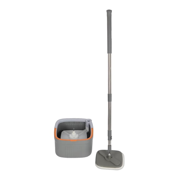 Xirurus Pro Spin Mop Bucket System, 6 Extra Mop Heads & Self-Wringing, for Large Area Hardwood Tile Floor Cleaning