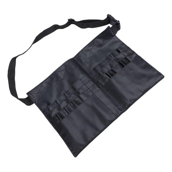 Xirurus Professional Makeup Brush Waist Bag Multi Pockets PU Leather Cosmetic Holder Organizer Pouch with Adjustable Artist Belt Strap for Stylist and Salon Use, 14.17 inches / 36 cm Black