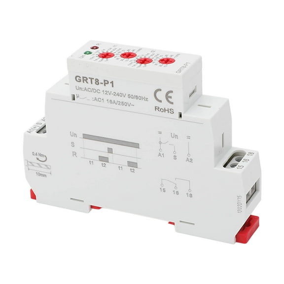Xirurus Pulse Output Time Relay Multifunctional Delay Relay Switch with LED Indicator AC DC 12V-240V for Industrial Electromechanical Controllers Equipment