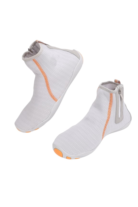 Quick Dry High Top Water Shoes Breathable Anti Slip Rubber Nylon Beach Booties for Surfing Swimming Diving 11.02 inches / 28 cm Grey Size 40