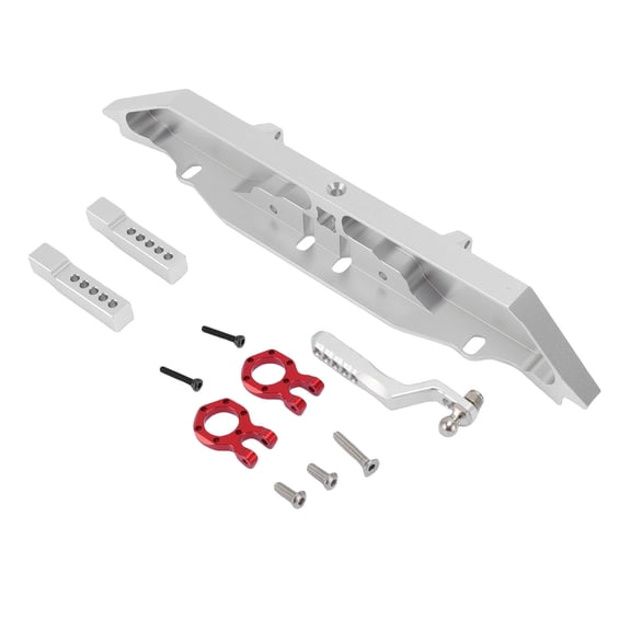 Xirurus RC Rear Bumper with Trailer Hitch Silver Aluminum Alloy Replacement for TRX4 Crawler Car (7.87 inches / 20 cm)