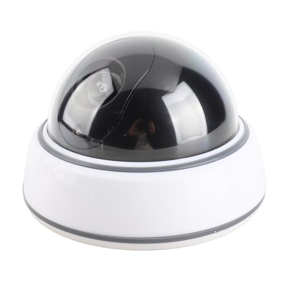Xirurus Realistic Dummy Dome Security Camera Fake Surveillance Camera with Flashing Red Light, White, 4.72 inches / 12 cm