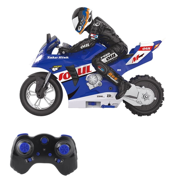 Xirurus Remote Control Stunt Motorcycle Self Balancing RC Motorcycle 1/6 Scale 2.4GHz 360 Drift Turning in Place High Speed Racing Toy 13.78 inches / 35 cm Blue
