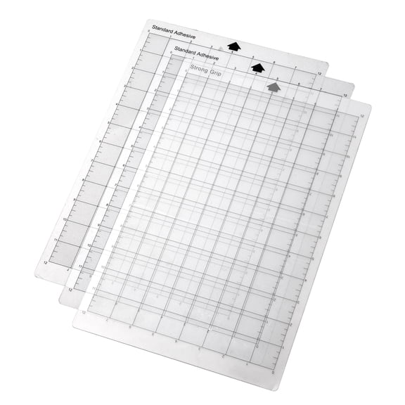 Xirurus Replacement Cutting Mat 8x12 Inches / 20.3x30.5 cm Transparent Adhesive Grid Mats for Silhouette Cameo Explore Plotter Machine, 3 Pieces Per Pack, Durable Self Healing PVC Craft Accessories