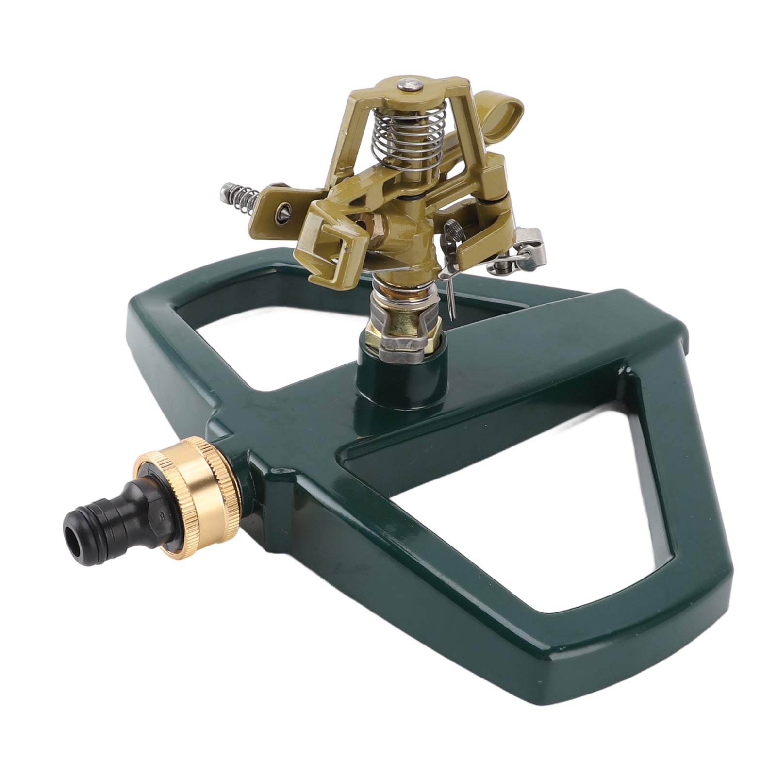 Xirurus Rotating Sprinkler for Yard Lawn 360 Degree Rotation Adjustable Large Area Coverage Automatic Garden Irrigation System with Heavy Duty Zinc Alloy Metal Base, Yellow (9.1 in / 23 cm)