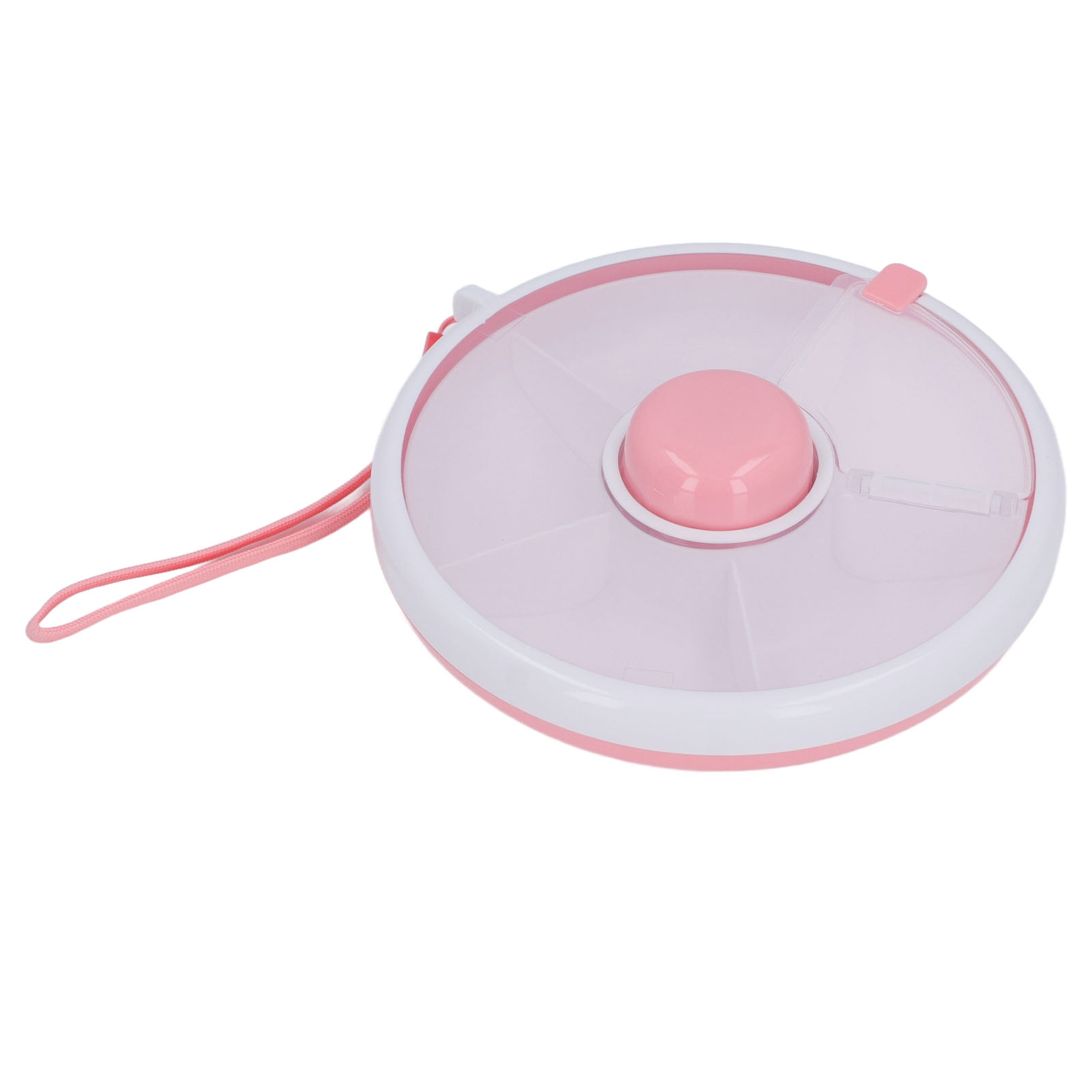 Xirurus Round Rotating Divided Snack Container, Portable Leak Proof ...