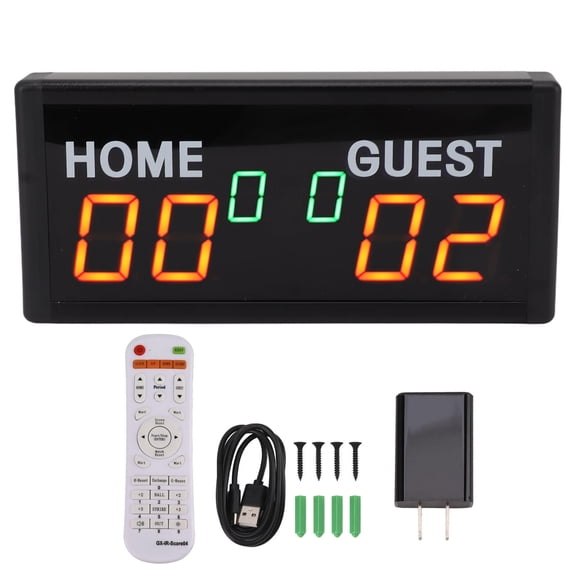 Xirurus Scoreboard with Remote, Portable LED Digital Score Keeper for Basketball, Indoor Sports, Tabletop Display for Tennis, Badminton, Soccer, 0-99