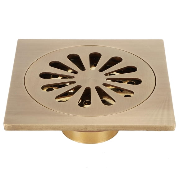 Xirurus Shower Drain, European Style Antique Copper Floor Drain with Anti-Odor & Anti-Clog Filter, Easy Clean Design for Bathroom, Kitchen, Balcony