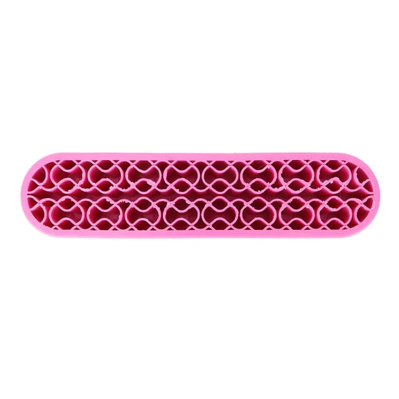 Xirurus Silicone Makeup Brush Holder Nail Pen Storage Organizer Multi Compartment Large Capacity Soft Space Saving Home Desktop Beauty Case 8.66 Inches / 22 cm Rose Red