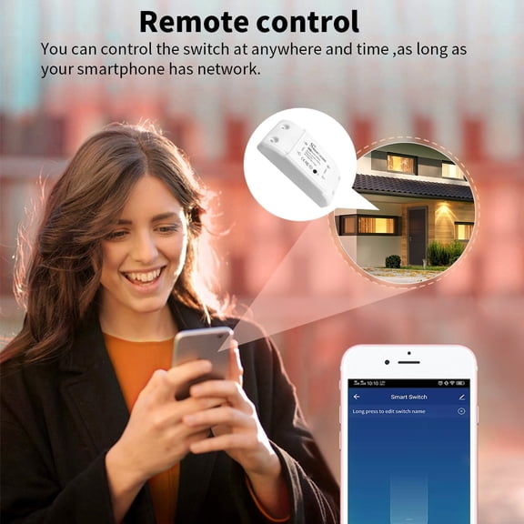 Xirurus Smart WiFi Light Switch, WiFi+BT 10A Switcher RF Wireless Remote Control Switch Kit, White (3.46 inches / 88 mm)