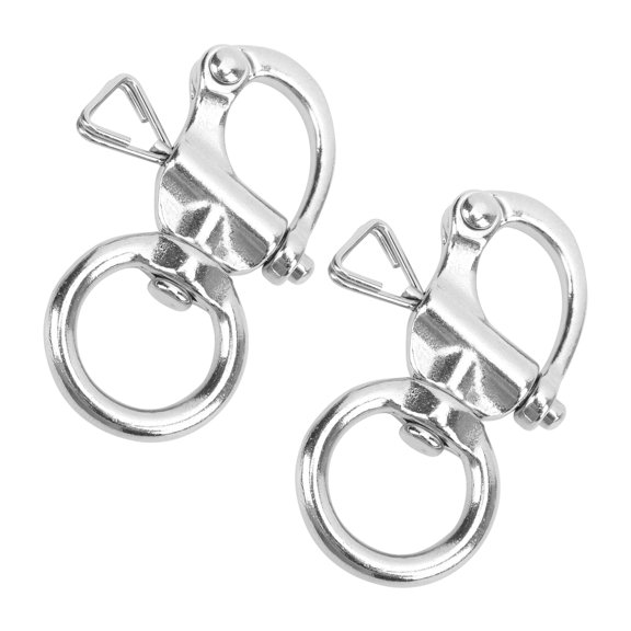 Xirurus Snap Hook Stainless Steel Revolving Eye-Shaped Hand-Pulled Spring Sailboat Marine Hardware (3 inches / 76 mm) Pack of 2 for Sailing Rigging