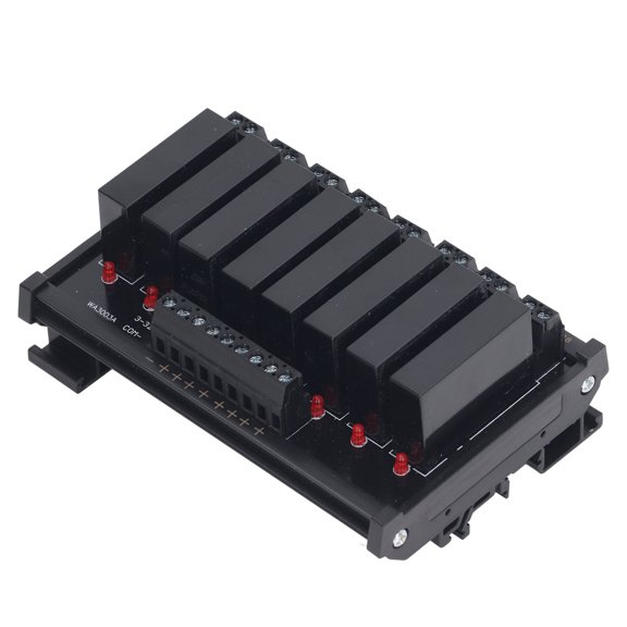 Xirurus Solid State Relay Module 8 Channel DIN Rail Installation 3-32VDC Input 5-8A 24-480VAC Load Electrical Control Equipment 5.11 inches / 13 cm Reliable System Relay Module For Home Improvement