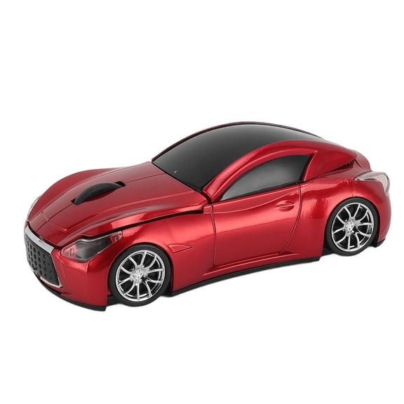 Xirurus Sport Car Shape Wireless Mouse 1600 DPI Optical Sensor 2.4 GHz USB Receiver Mouse for PC and Mac, Red (4.72 inches / 12 cm)