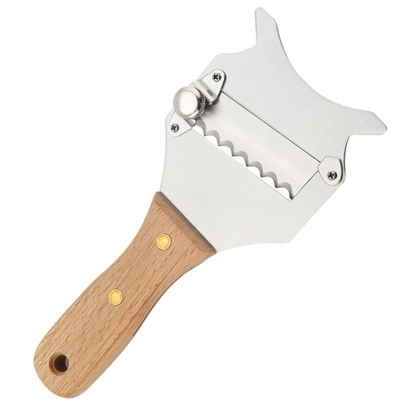 Xirurus Stainless Steel Adjustable Cheese Slicer Professional Chocolate Shaver Truffle Slicer with Wooden Handle for Kitchen 7.68 x 3.15 inches / 19.5 x 8 cm