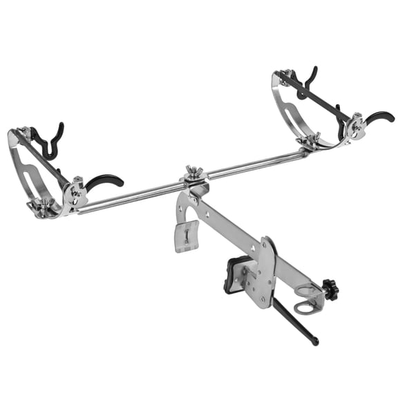 Xirurus Stainless Steel Boat Fishing Rod Holder, Clamp-on Deck Mount Bridge Railing Bracket, Double Pole Support, 12.99 inches / 33 cm