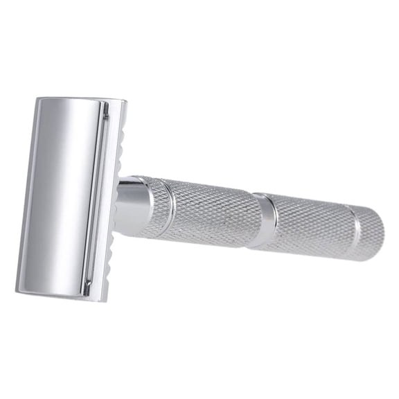 Xirurus Stainless Steel Safety Razor Traditional Men's Double Edge Shaving Razor Manual Beard Shaving Tool, Silver, 4.33 inches / 11 cm