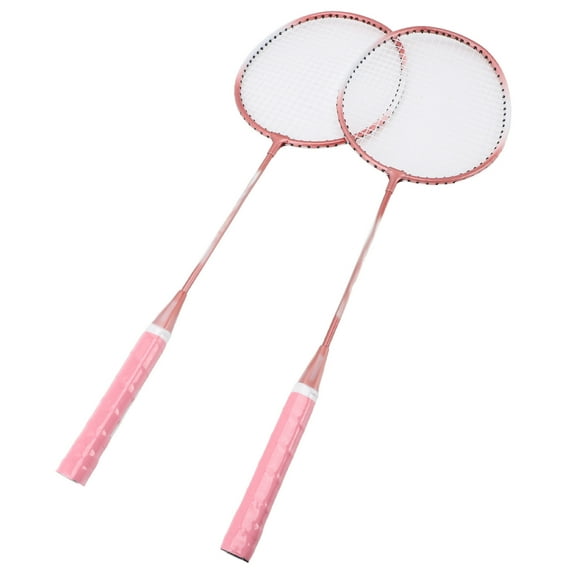 Xirurus Starter Portable Badminton Racket Set with Storage Bag for Beginners Children Adults, 2 Player, 3 Pieces, Pink (28.35 in / 72 cm)