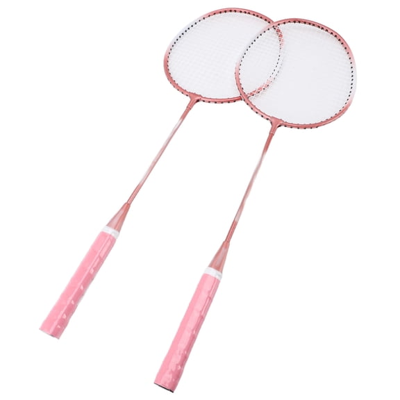 Xirurus Starter Portable Badminton Racket Set with Storage Bag for Beginners Children Adults, 2 Player, 3 Pieces, Pink (28.35 in / 72 cm)
