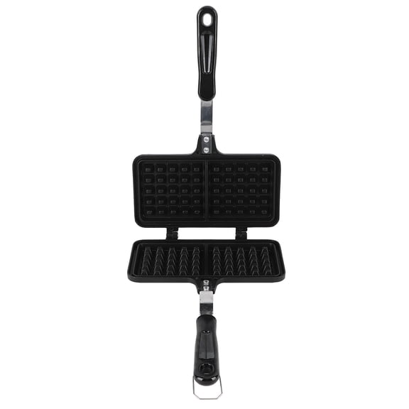 Xirurus Stovetop Waffle Maker Pan, Anti-Stick Aluminum Double Waffle Iron Baking Mold for Breakfast, 13.0 x 8.3 inches