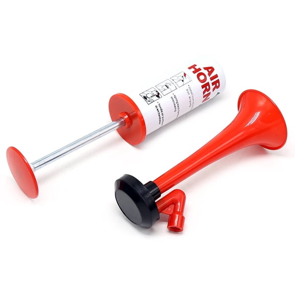 Xirurus Super Blast Hand Pump Air Horn for Cheerleading Soccer Games Football Matches High Decibel Noise Maker Plastic Trumpet with Gas Pump (7.87 inches / 20 cm)