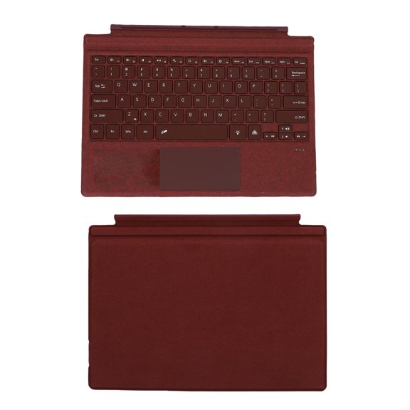 Xirurus Tablet Wireless Bluetooth 5.3 Keyboard for Surface Pro 3 4 5 6 7 7+ Portable with Multi Gesture Touchpad, 7-Color Backlit Type Cover, Wine Red