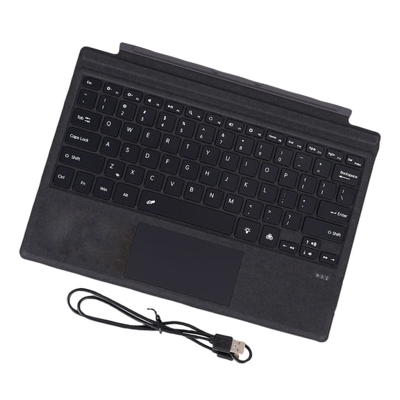 Xirurus Tablet Wireless Bluetooth 5.3 Keyboard for Surface Pro 3 4 5 6 7 7+ Portable with Multi Gesture Touchpad, 7-Color Backlit Type Cover, Black