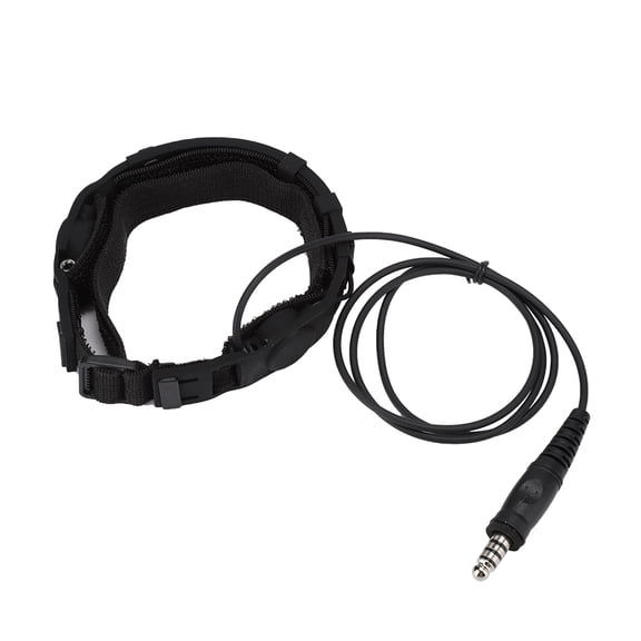 Xirurus Tactical Throat Microphone Headset - Heavy Duty Z-Tactics Throat Mic Headphones with Mushroom Earplugs and Flexible Nylon Neckband, Dual-Sensitive Transponder for Clear Radio Communication