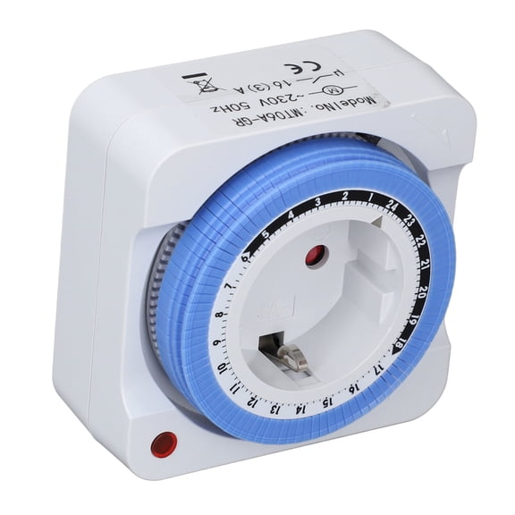 Xirurus Timer Switch Socket Automatic Timing Light Outlet 24 Hour Mechanical Plug in Controller for Home Appliances 16A 220V EU Plug Energy Saving Outlet