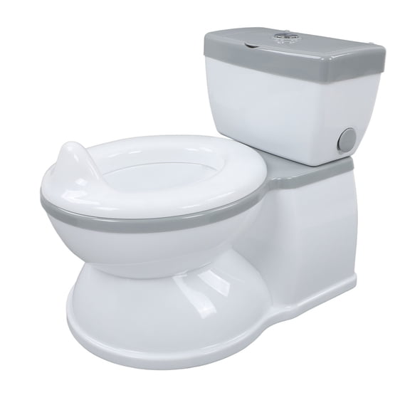 Xirurus Toddler Potty Training Toilet with Realistic Flushing Sound, Removable Bowl & Built-in Tissue Holder, Grey