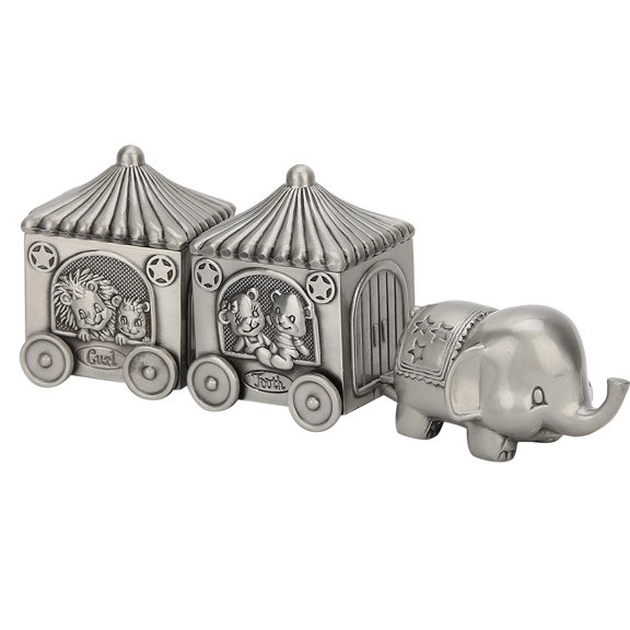 Xirurus Tooth Collection Box Metal Elephant Car Shape Storage Case Exquisite Craft Gift Ornament for Baby Keepsake Hair and First Lost Teeth Compact Size 2.3 inches / 5.8 cm Length