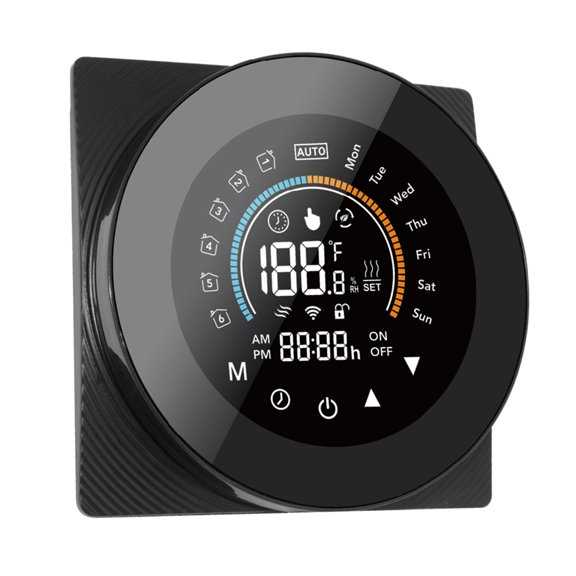 Xirurus Tuya ZigBee Smart Thermostat for Water/Gas Boiler Digital Temp Controller Large LCD Touch Button Voice Control Alexa Assistant 132g / 4.65 oz Dimensions 3.42 inches / 8.7 cm