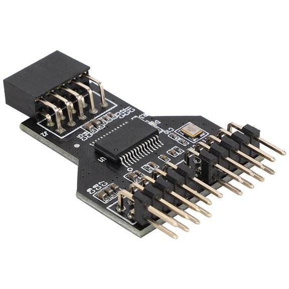 Xirurus USB 2.0 9-Pin to Dual 9-Pin Expansion Adapter Card Hub Converter for WinXP/Vista/Win7/8/10, Compact Internal Desktop Connectivity Solution, 5 inches / 12.7 cm