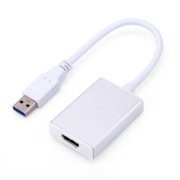 Xirurus USB 3.0 to HDMI Converter Cable Display Graphic Adapter for PC HD 1080P Video Resolution Support Windows Operating System (White)