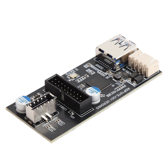 Xirurus USB 3.2 Gen 1 to Type E and 19-Pin Front Panel Adapter Converter Expansion Card for Desktop PCs