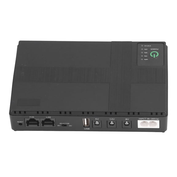 Xirurus Uninterruptible Power Supply 8800mAh Battery Back Up UPS System 85-265V Input 18W Max 5V 9V 12V POE 15V POE 24V Output with US Plug 7.09 inches / 18.0 cm[cite: 1]