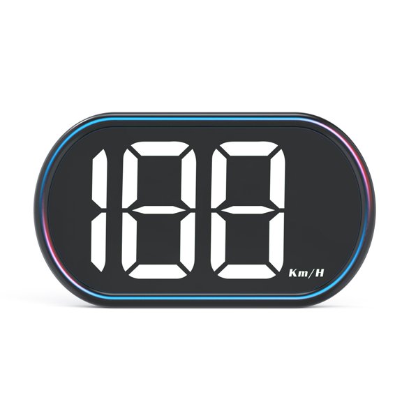 Xirurus Universal GPS Digital HUD Speedometer Head-Up Display for Car Truck Bus, High-Definition Screen, Plug & Play, Black (White Text, KM/H, 2 Pack)