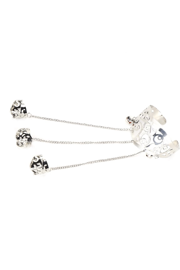 Vintage Classical Alloy Finger Bangle Chains Retro Ring Bracelet Jewelry for Women Girls[cite: 1]